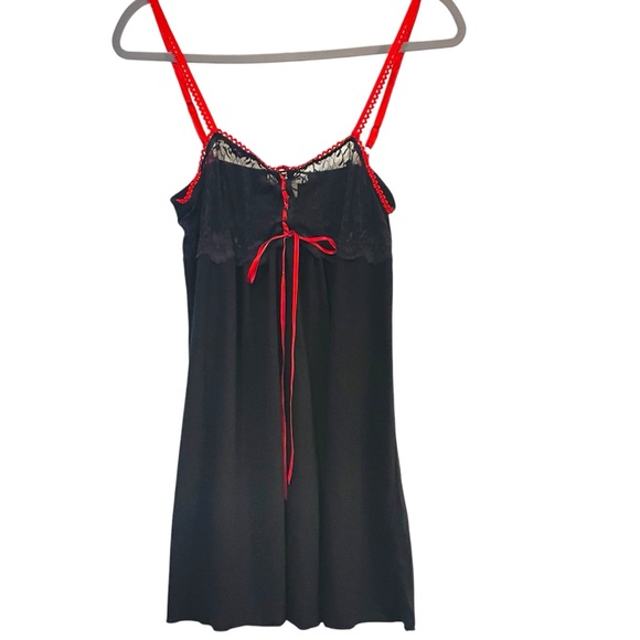 Ivy & Annabelle Intimates Black Red Adjustable Straps Sheer Lace Lingerie Sz M - Picture 1 of 6